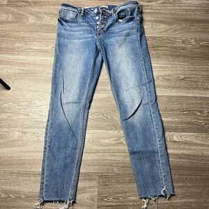 Vigoss Ace Skinny Blue Jeans Women’s Button Fly Raw Hem Size 30​​